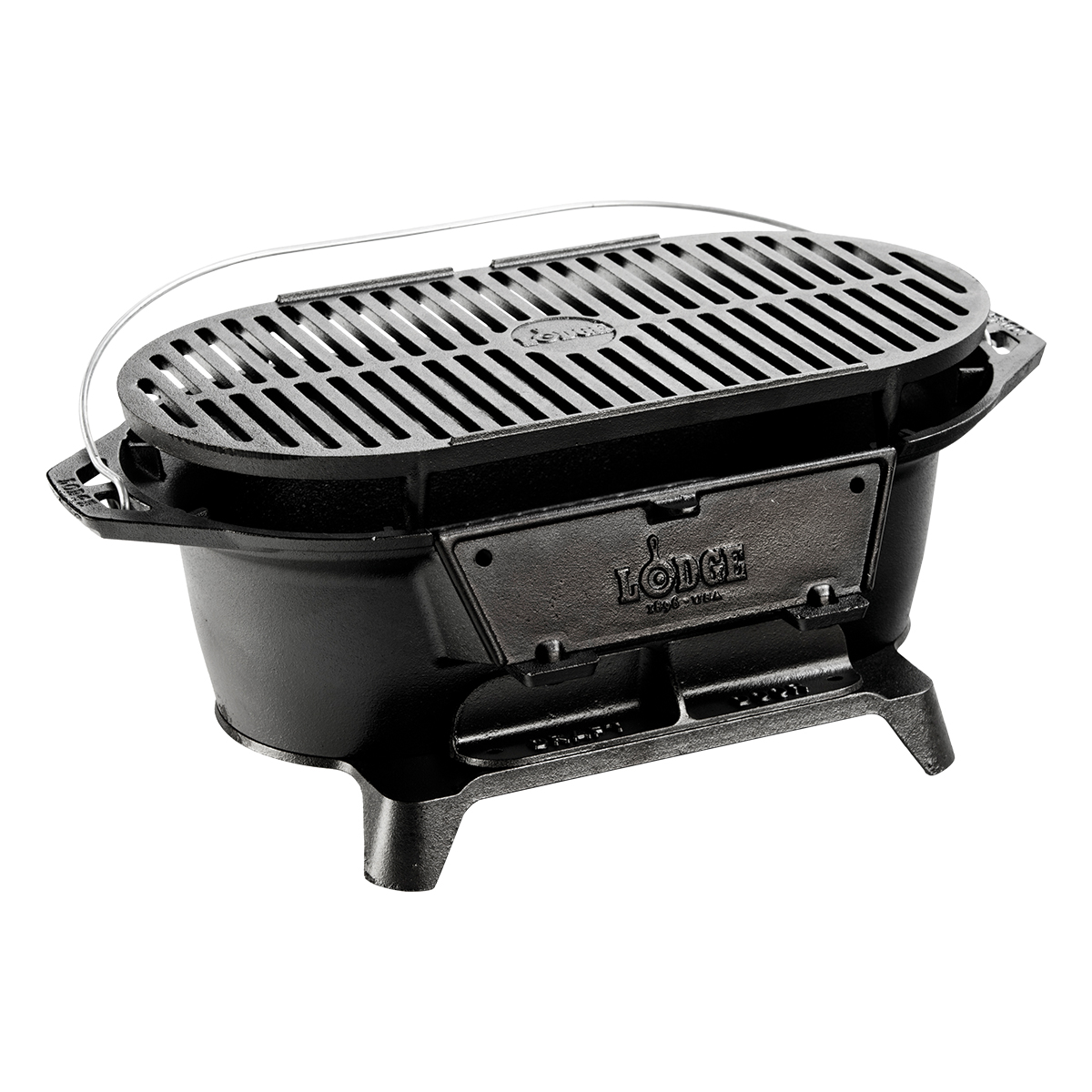 Жаровня-гриль переносная; чугун; H=20,L=49,B=27см; черный L410