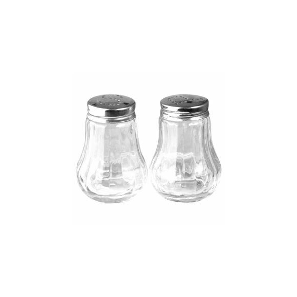Набор д/специй соль+перец; стекло,сталь; 40мл; D=30,H=68,L=45,B=45мм; прозр.,металлич. BF-2102