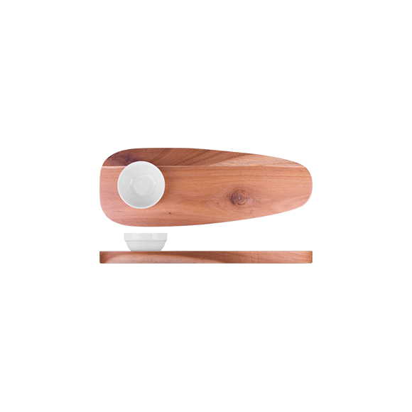 Подставка с соусником б/корз.д/картошки фри; дерево,фарфор; H=4,L=30.5,B=12.5см AL-002