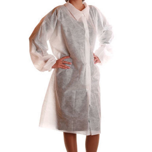 Халат нетканый, р.L (52-54) белый 1шт/упак 24393