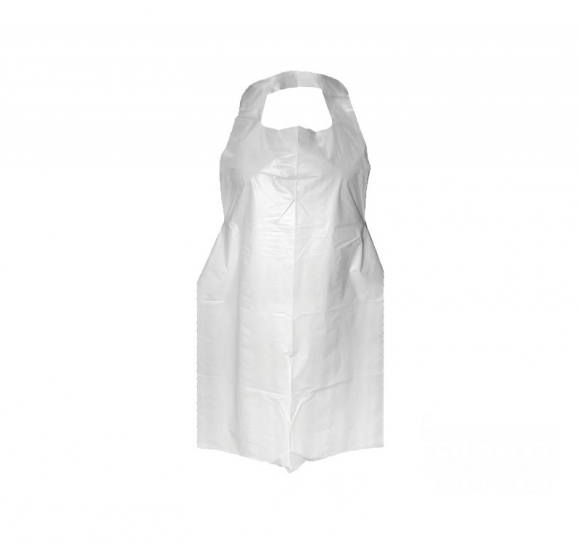 Фартук одноразовый ПВД белый ToMoS 100шт/упак 38774