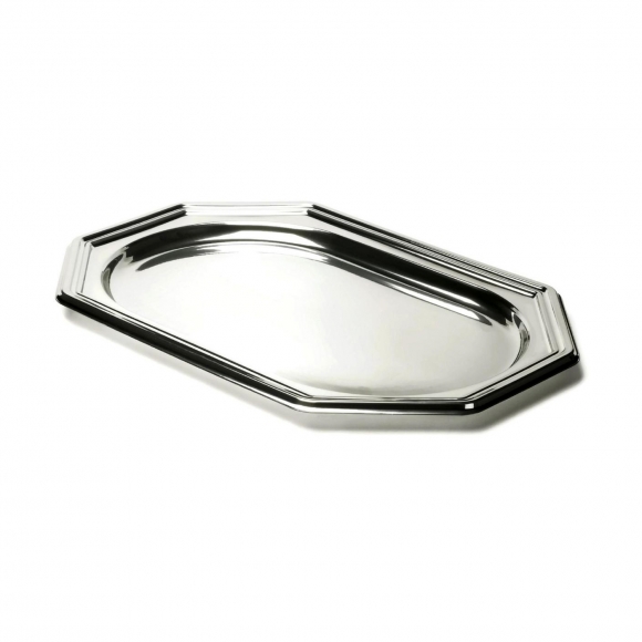 Поднос Sabert 36х24 см 8-ми угольный серебро 12674