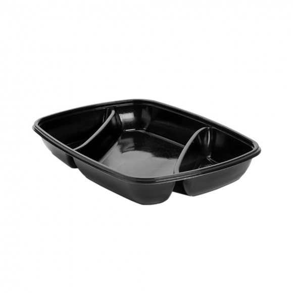 Контейнер Sabert 280х200х38 мм 175/600/200мл, 3-секц, черный 11663