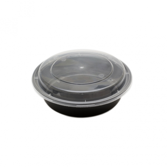 Контейнер PP TaMbien d=180/h=45 мм, 700мл черный с крышкой 30095