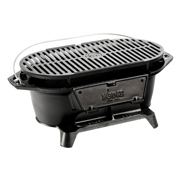 Жаровня-гриль переносная; чугун; H=20,L=49,B=27см; черный L410