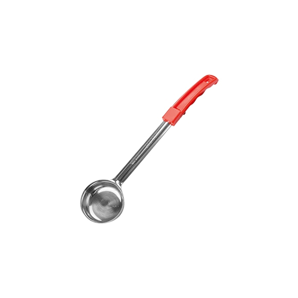 Половник 60 мл нерж. плоское дно (красная пластик. ручка) FPS2
