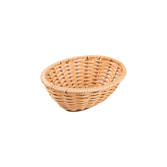 Корзина плетен.д/хлеба овал.; полиротанг; H=8,L=23,B=18.5см; золотой 9004/E03